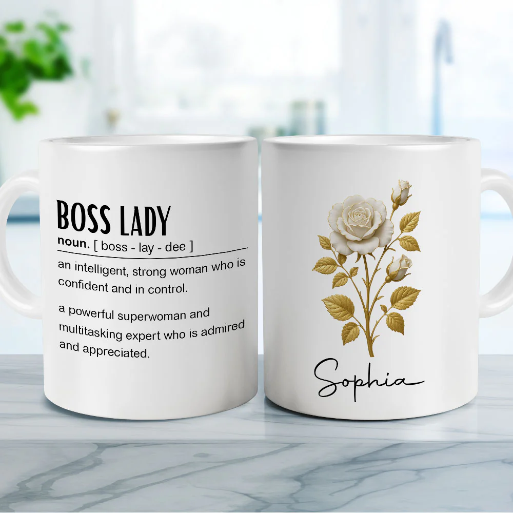 Boss Lady Definition - Personalized Custom Coffee Mug - Image 4