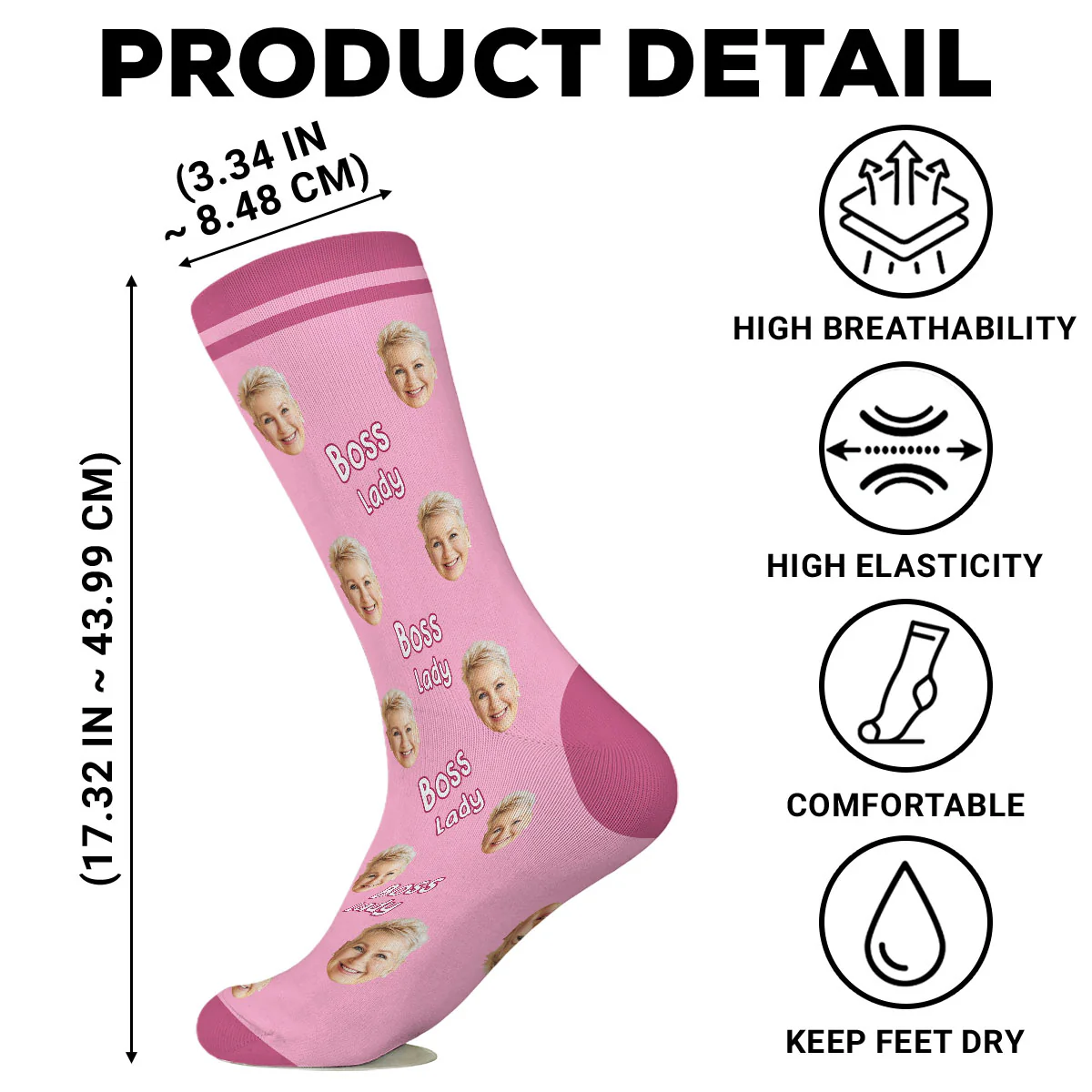 Boss Lady - Personalized Custom Crew Socks - Image 6