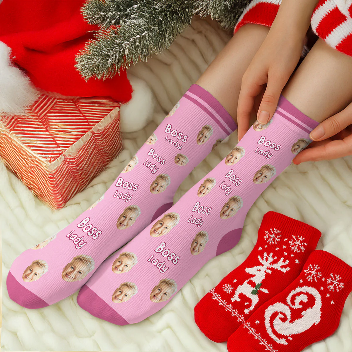 Boss Lady - Personalized Custom Crew Socks - Image 7