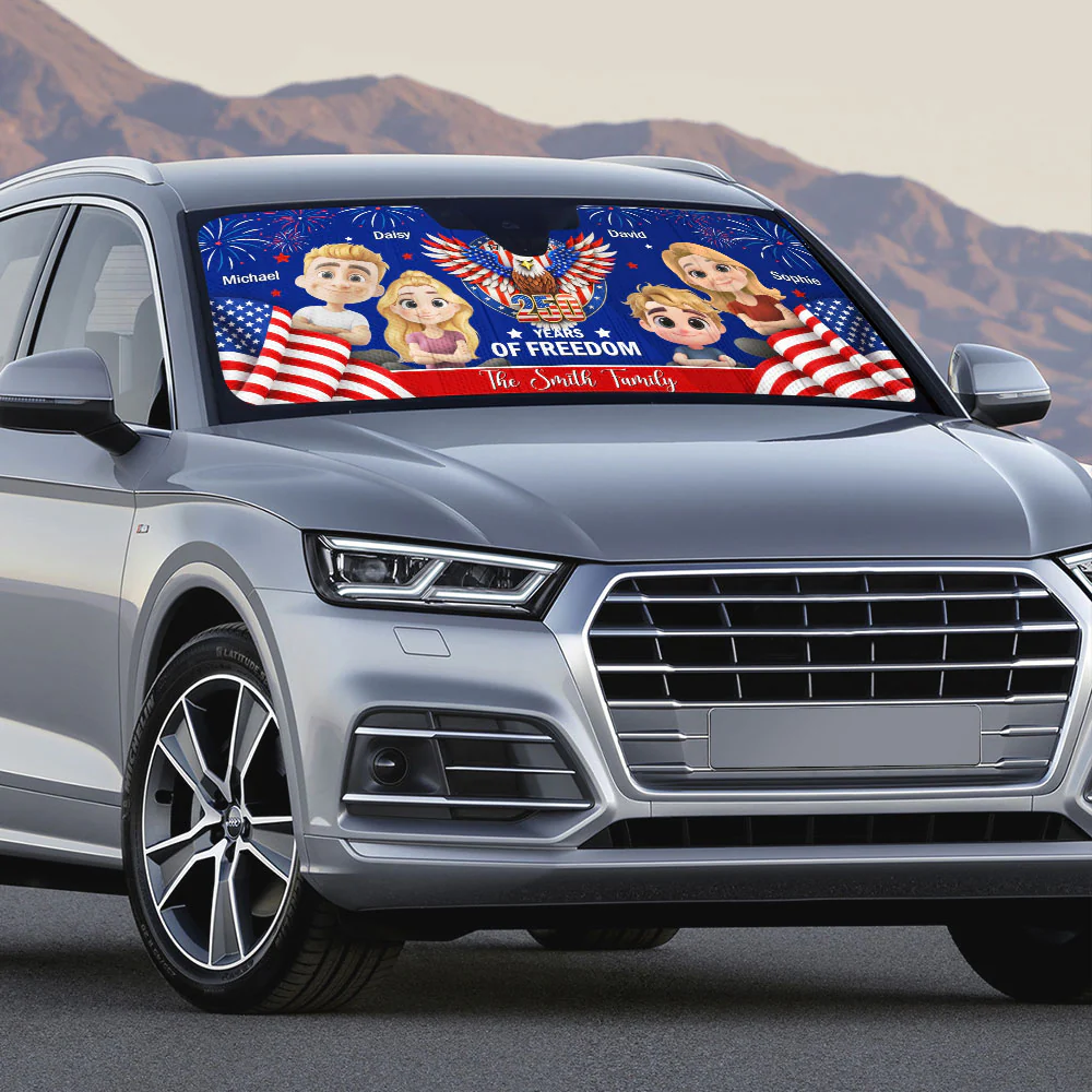 Bound By Freedom Forever - Personalized Custom Car Sunshade - Image 2