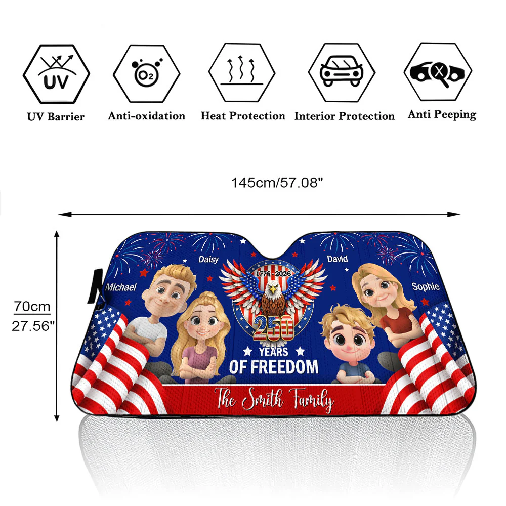 Bound By Freedom Forever - Personalized Custom Car Sunshade - Image 4