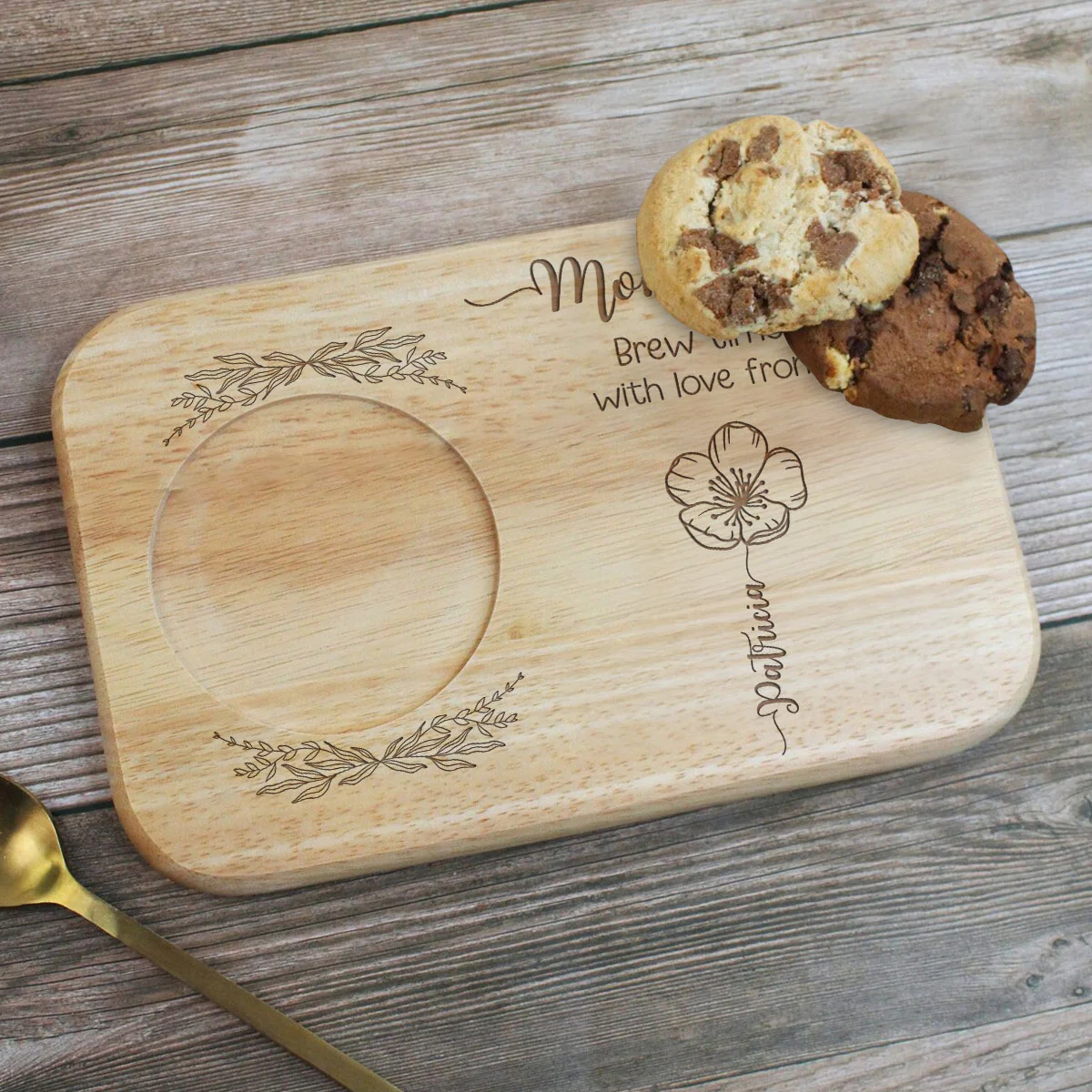Brew Time With Love - Personalized Custom Wooden Treat Board - Image 7