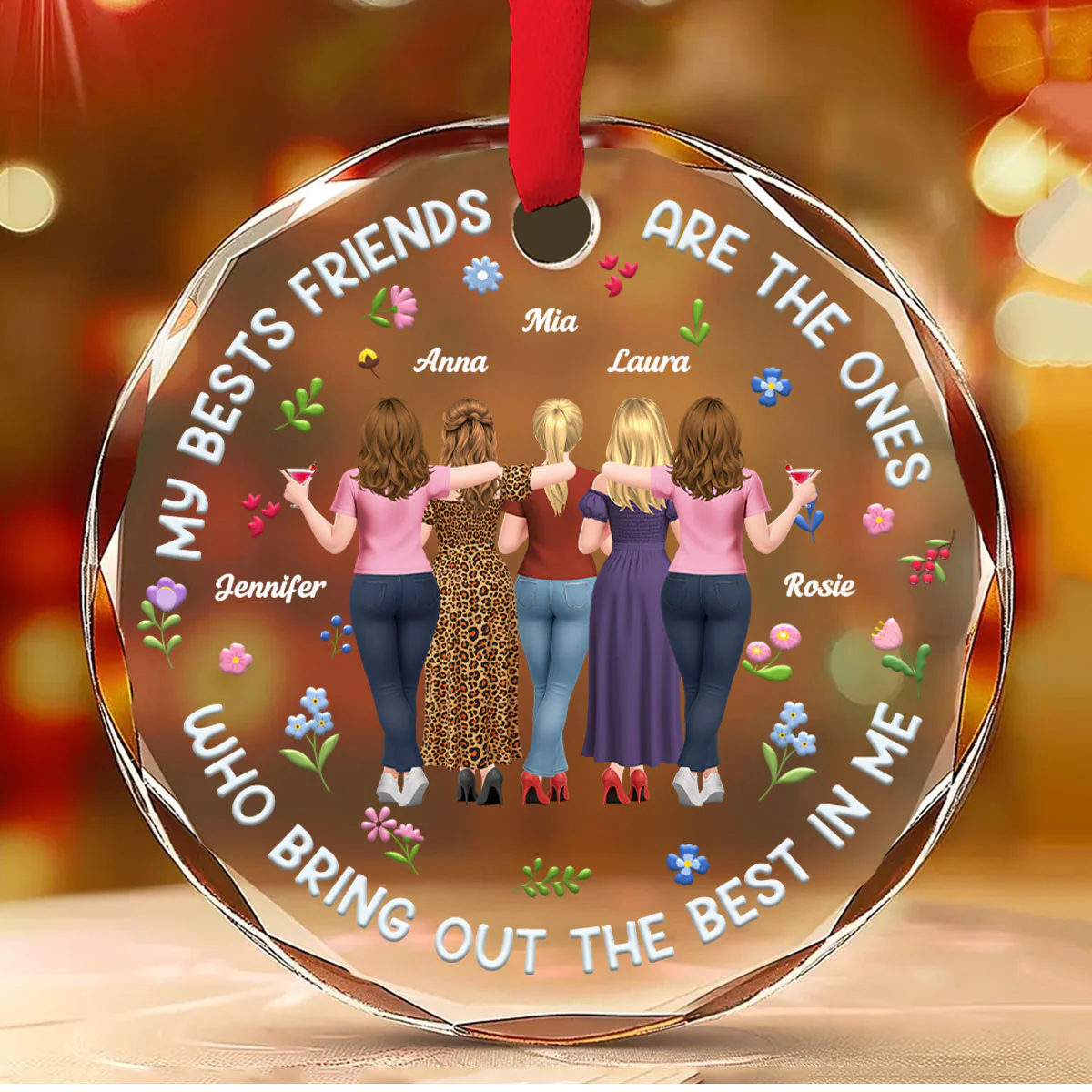 Bring The Best Out - Personalized Custom 3D Effect Glass Ornament - Image 4