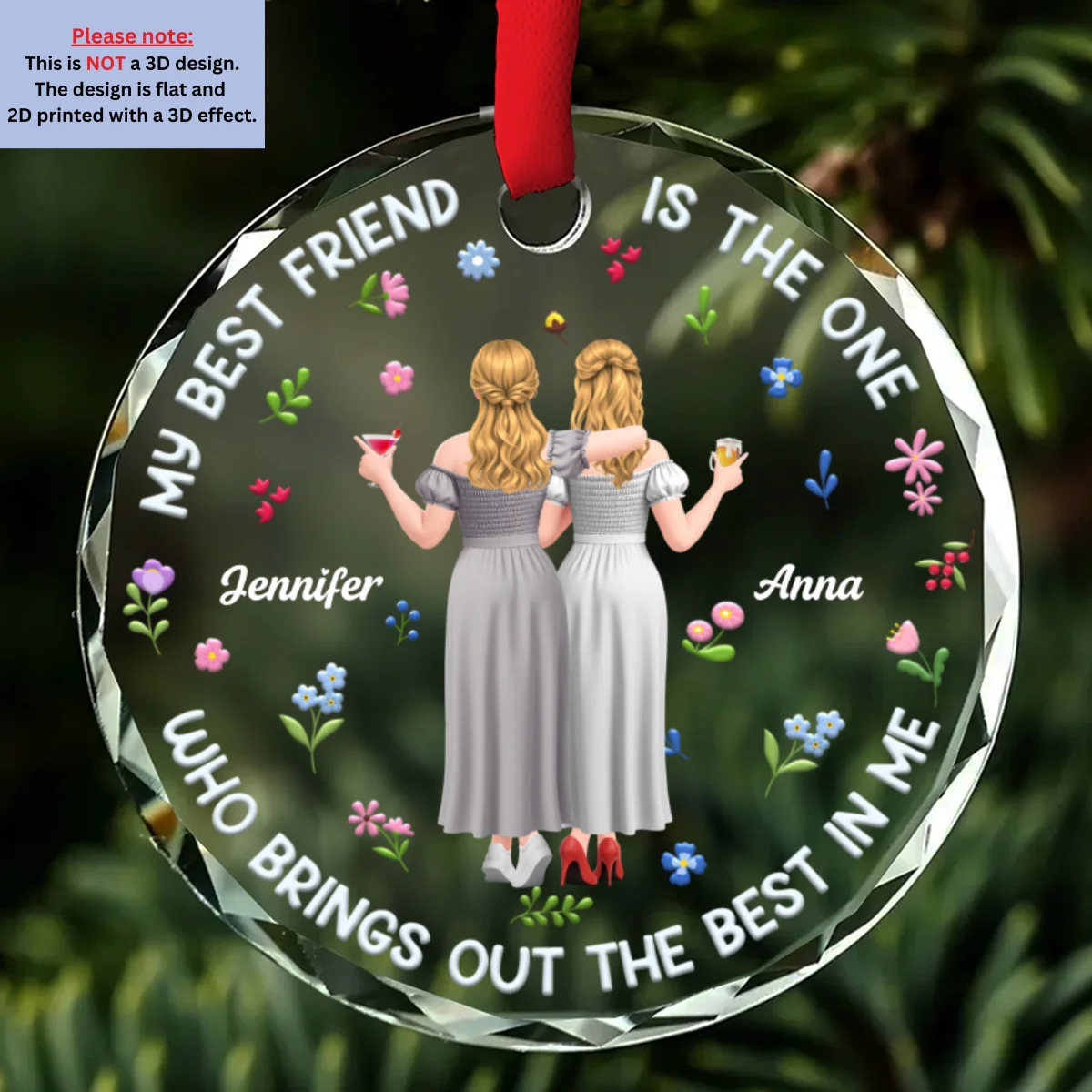Bring The Best Out - Personalized Custom 3D Effect Glass Ornament - Image 6
