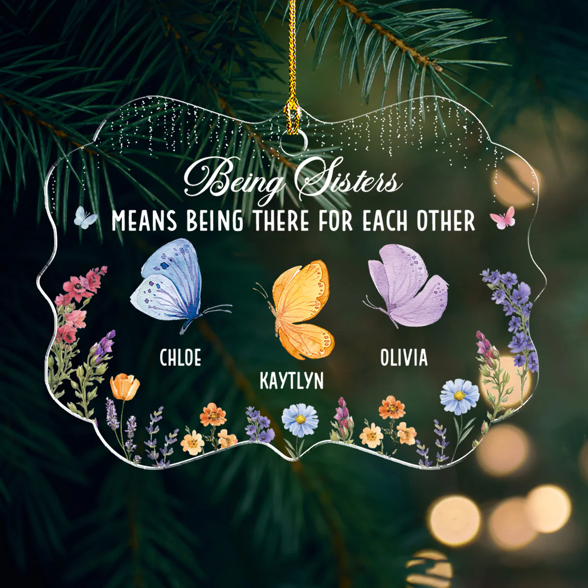 Brother And Sister Being There For Each Other - Personalized Custom Acrylic Ornament - Image 4