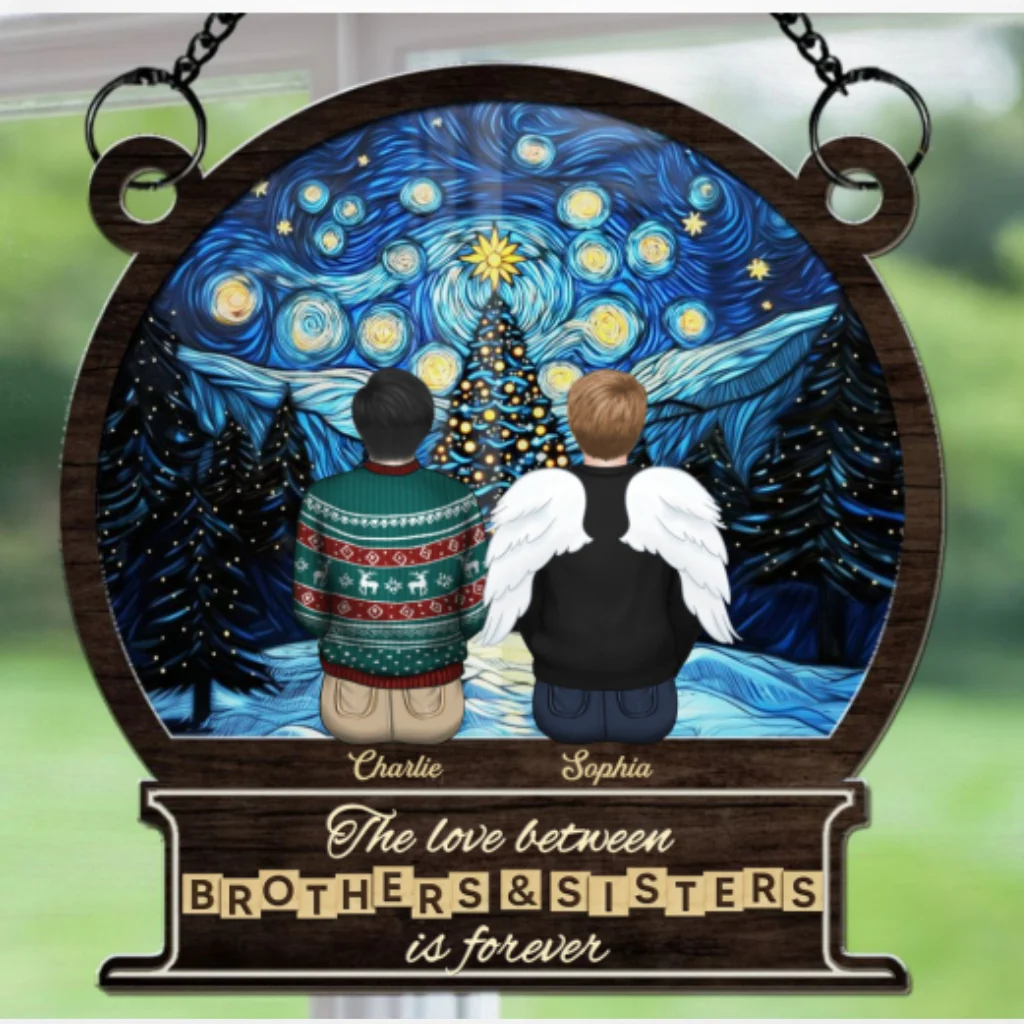 Brother And Sister Forever - Personalized Custom Suncatcher - Image 6