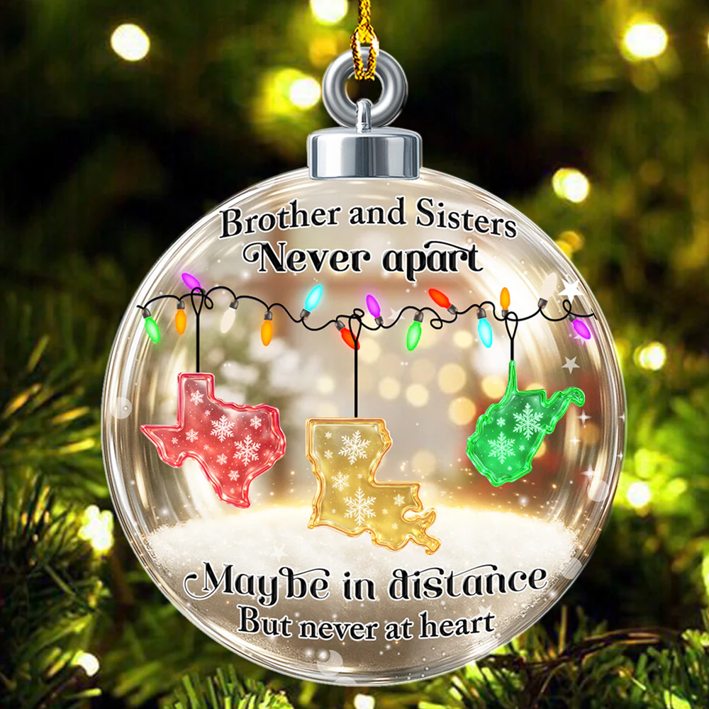 Brothers And Sisters Never Apart - Personalized Custom Acrylic Ornament - Image 5