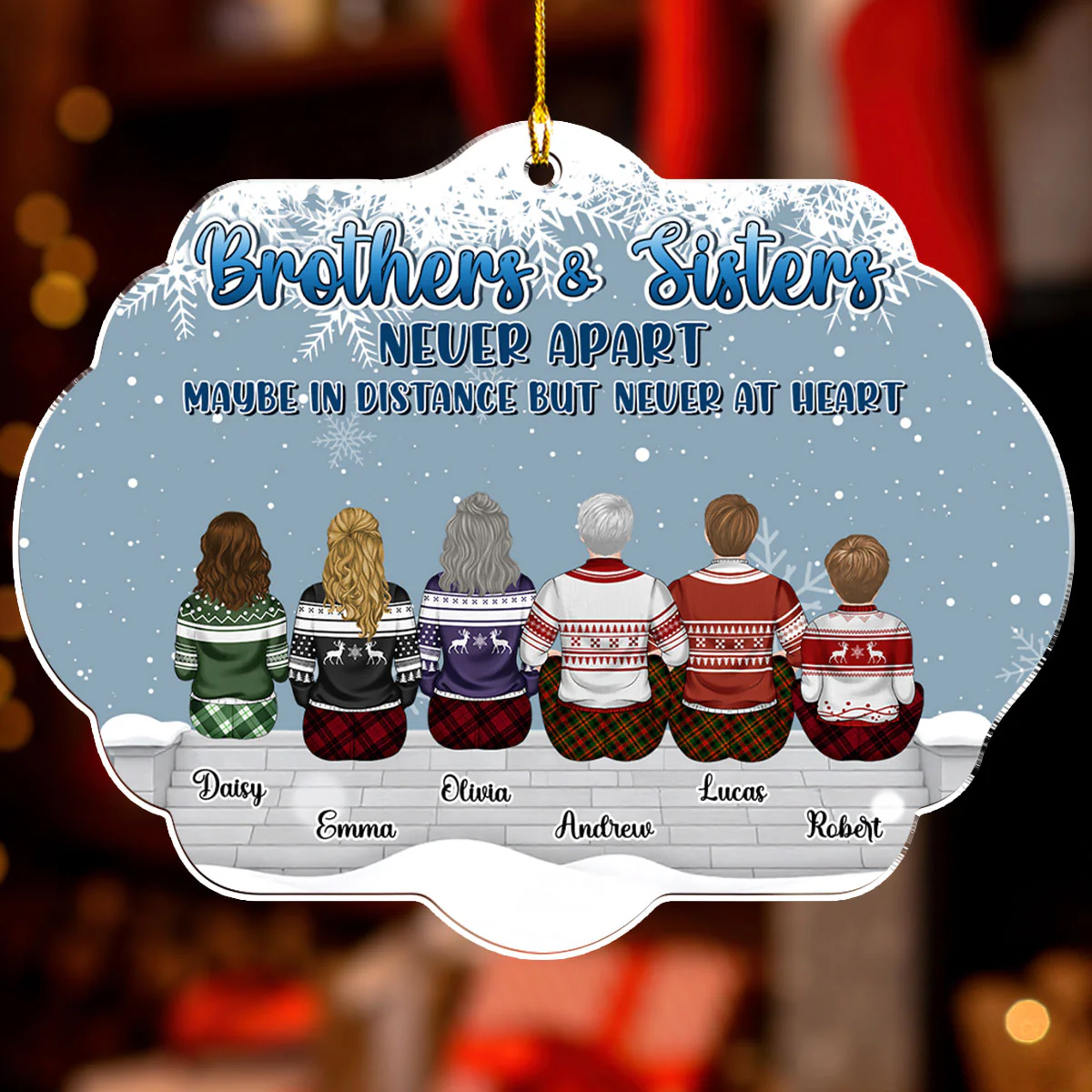 Brothers And Sisters The Love That Never End - Personalized Custom Acrylic Ornament - Image 2