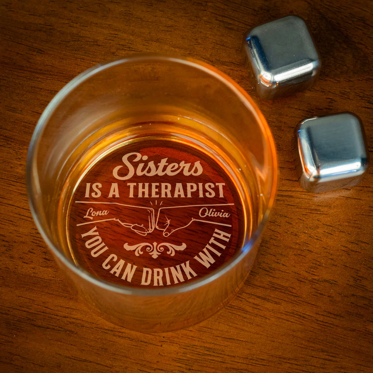 Brothers Make The Best Therapists - Personalized Custom Engraved Whiskey Glass - Image 5