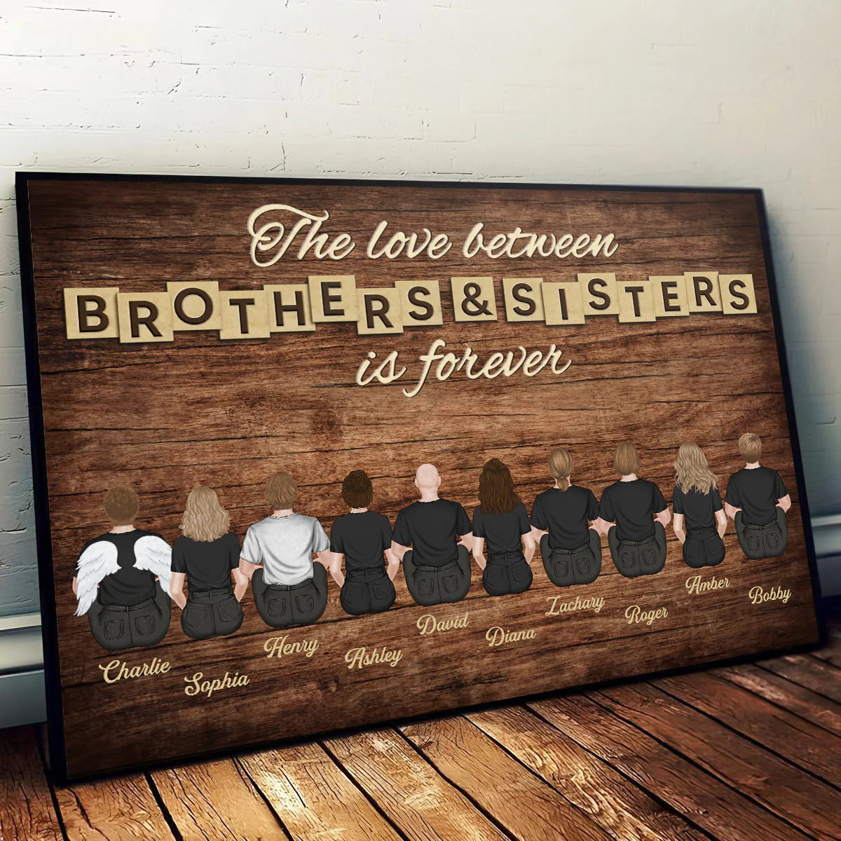 Brothers & Sisters Forever Version 2 - Personalized Custom Poster - Image 2
