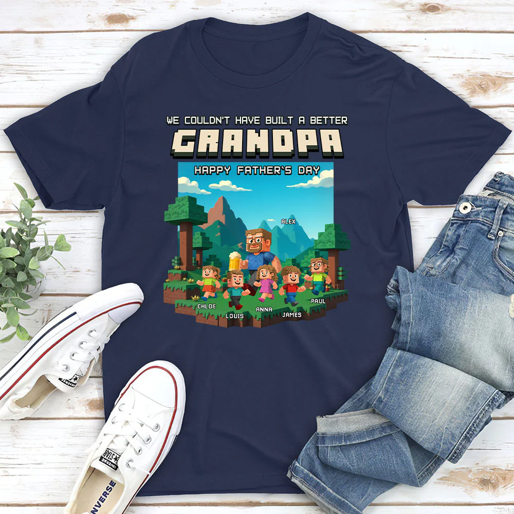 Built A Better Grandpa - Personalized Custom Shirt - Image 2