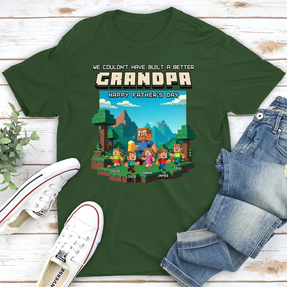 Built A Better Grandpa - Personalized Custom Shirt - Image 4