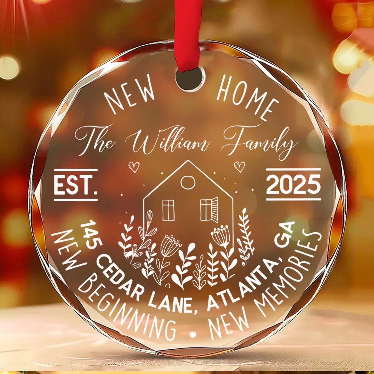 Built With Love And Dreams - Personalized Custom Glass Ornament - Image 2