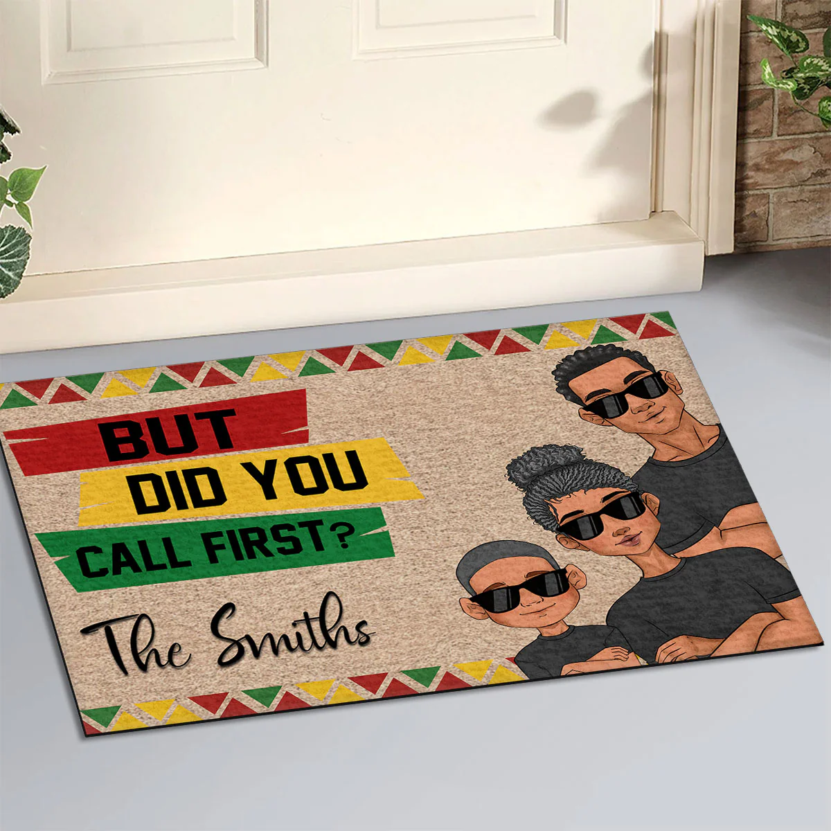 But Did You Call First - Personalized Custom Doormat - Image 2