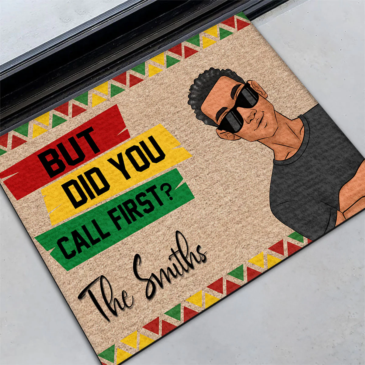 But Did You Call First - Personalized Custom Doormat - Image 3