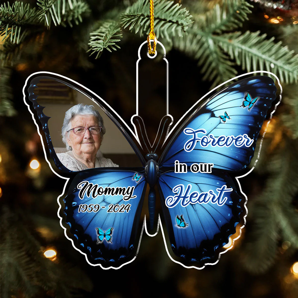 Butterflies Appear When Angels Are Near - Personalized Custom Acrylic Ornament - Image 2