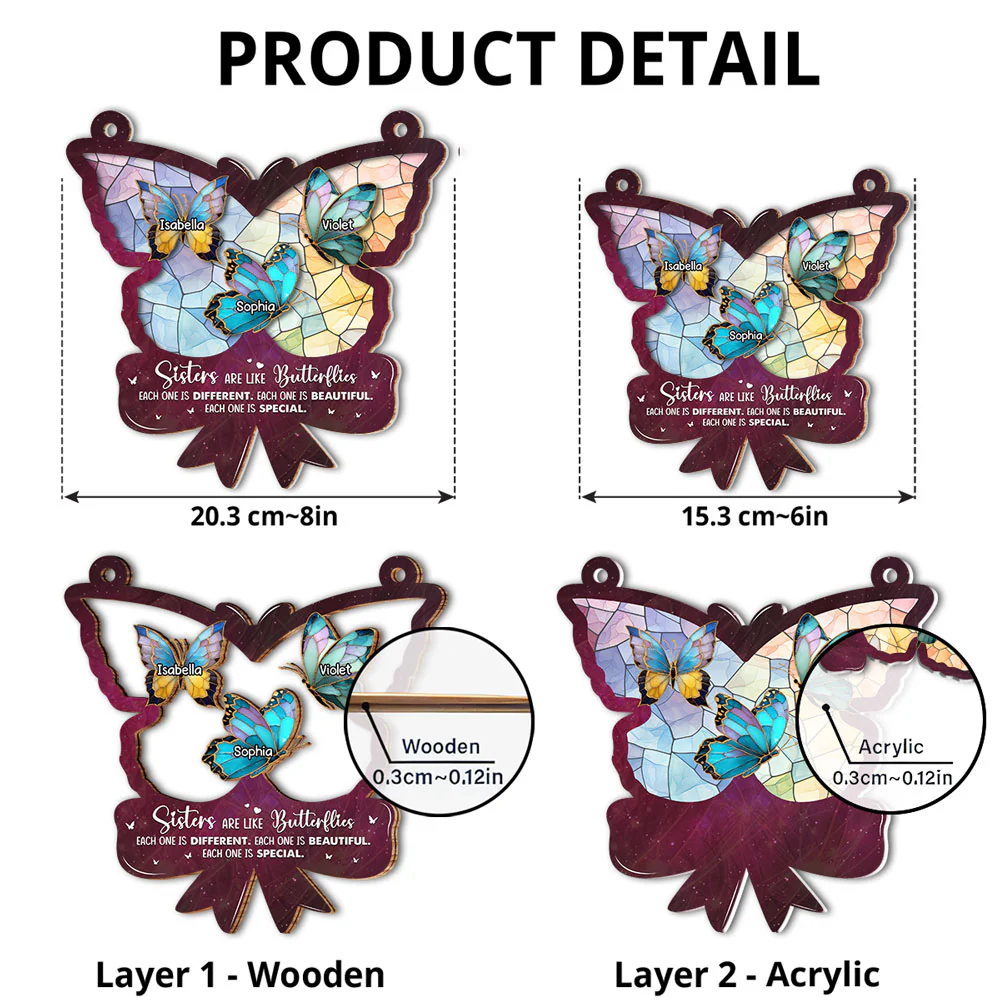 Butterflies - Personalized Custom Suncatcher - Image 4