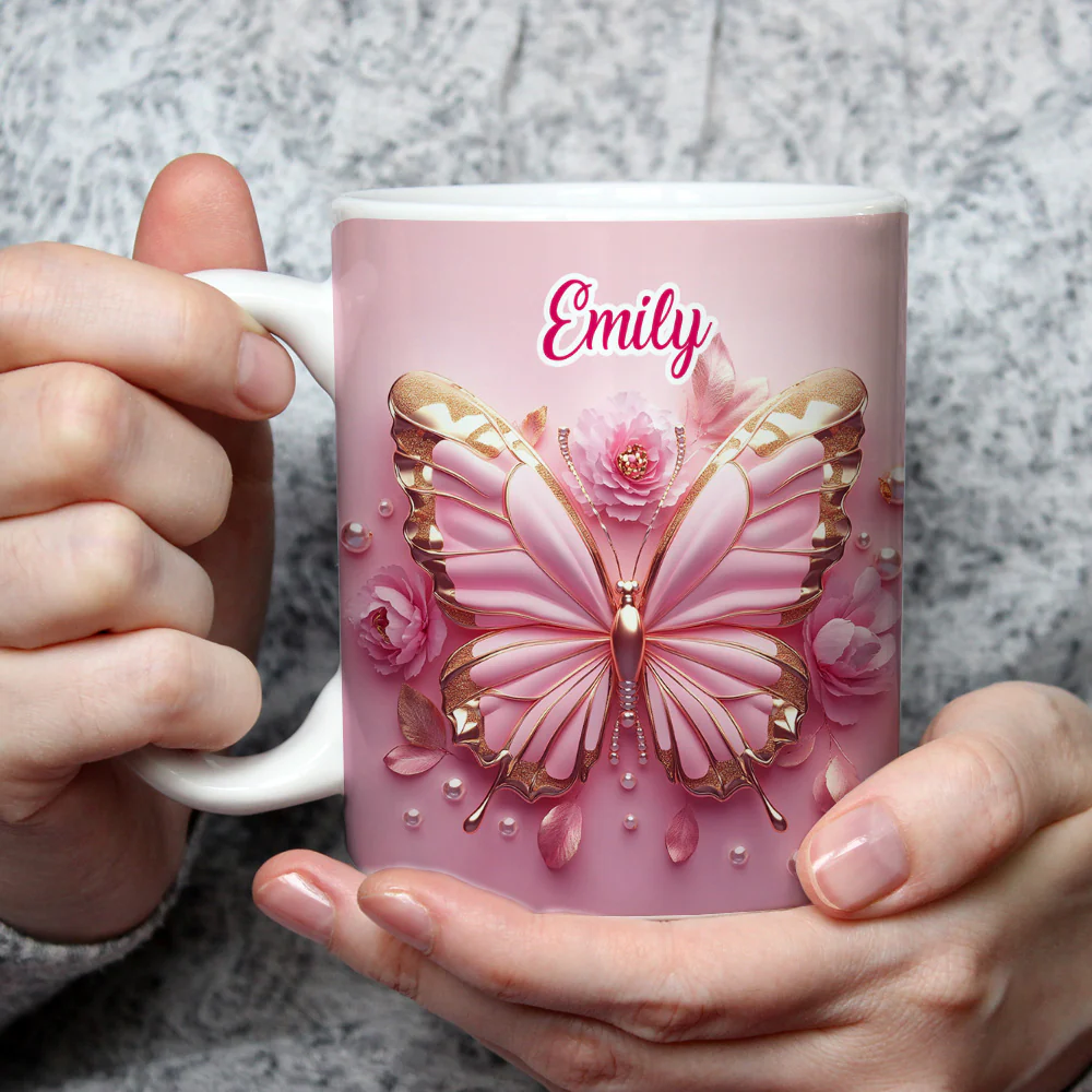 Butterfly Beautiful - Personalized Custom 3D Effect Coffee Mug - Image 2
