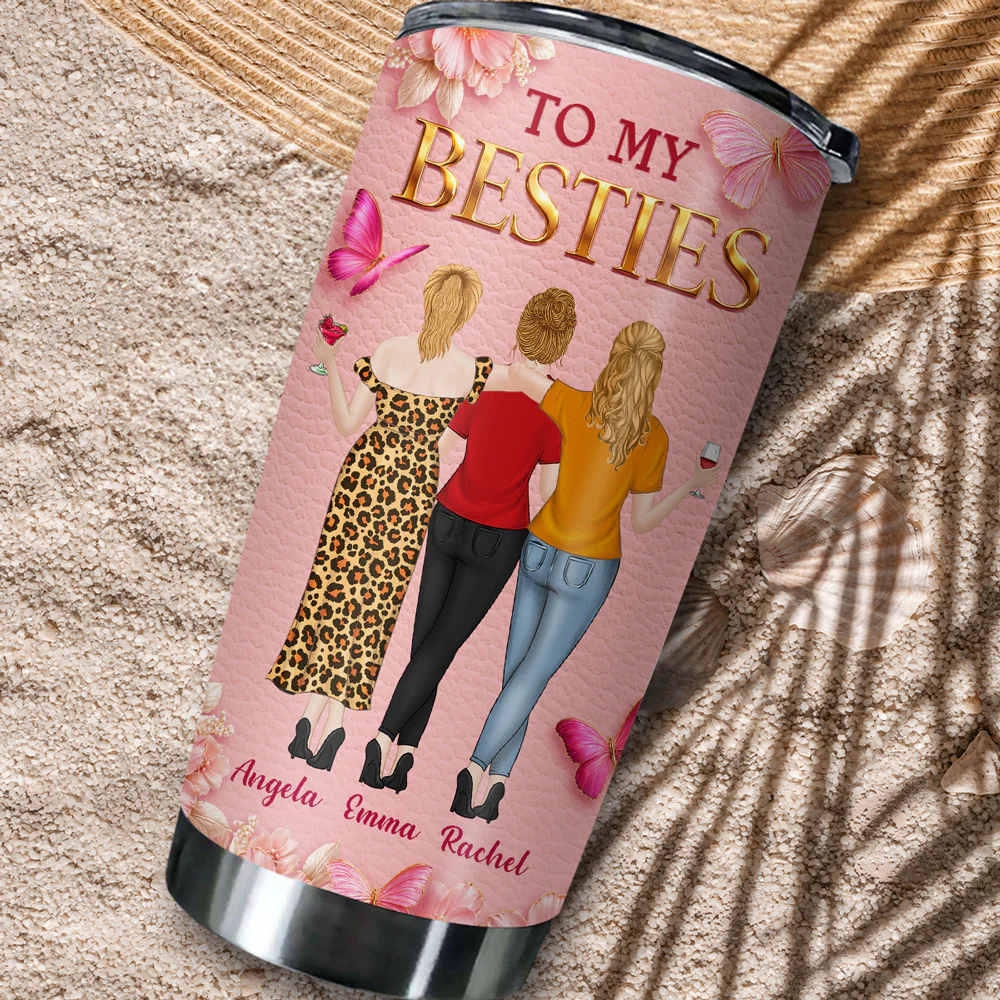 Butterfly Bestie Love - Personalized Custom 3D Effect Tumbler - Image 6