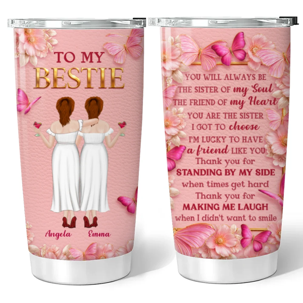 Butterfly Bestie Love - Personalized Custom 3D Effect Tumbler - Image 7