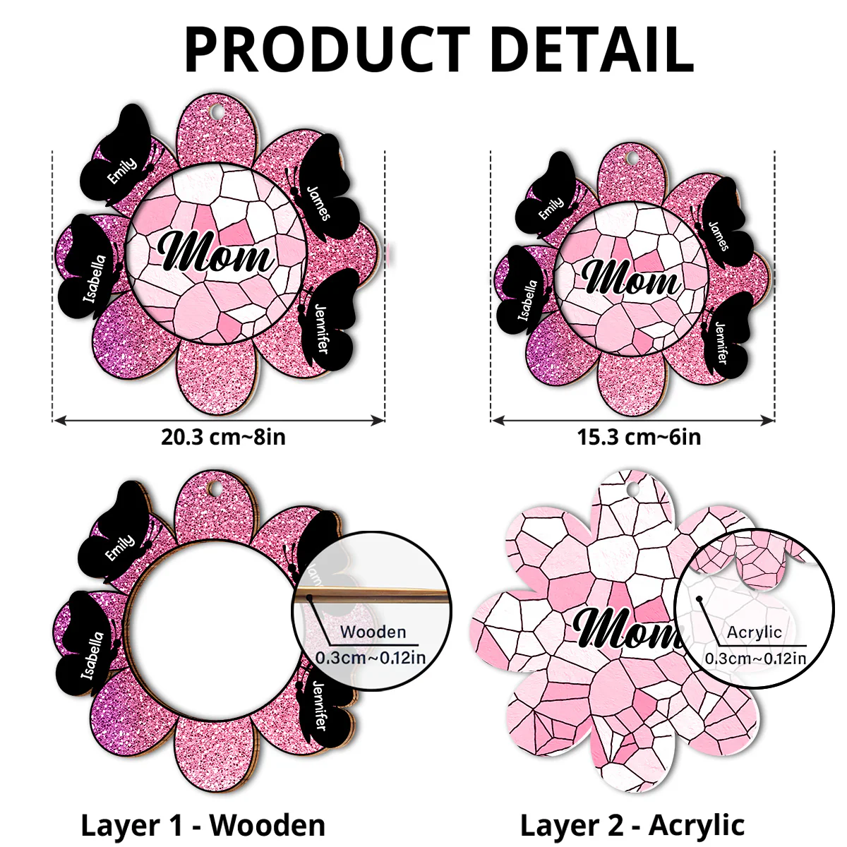 Butterfly Grandma - Personalized Custom Suncatcher - Image 5