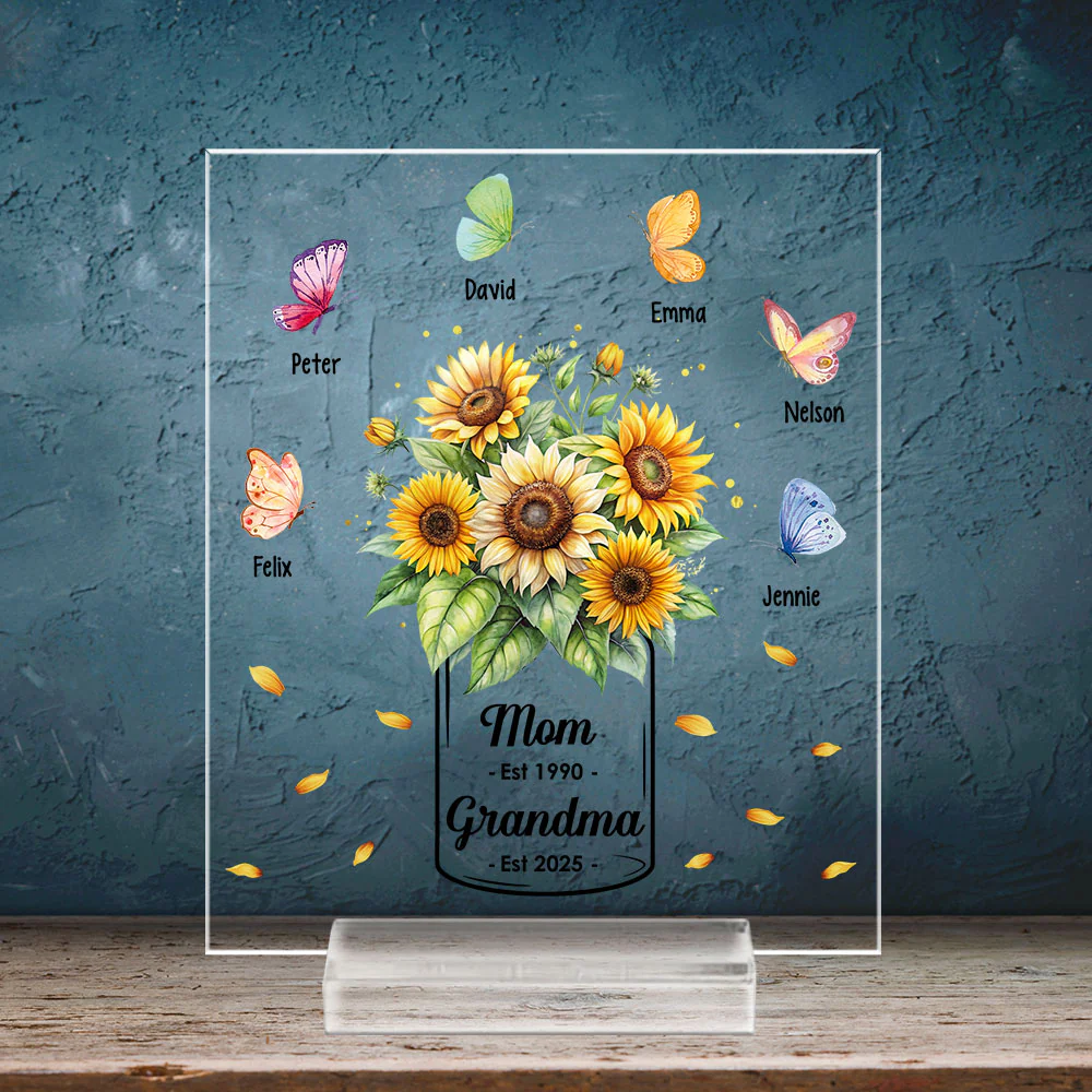 Butterfly Of Love - Personalized Custom Acrylic Plaque With Base - Image 3