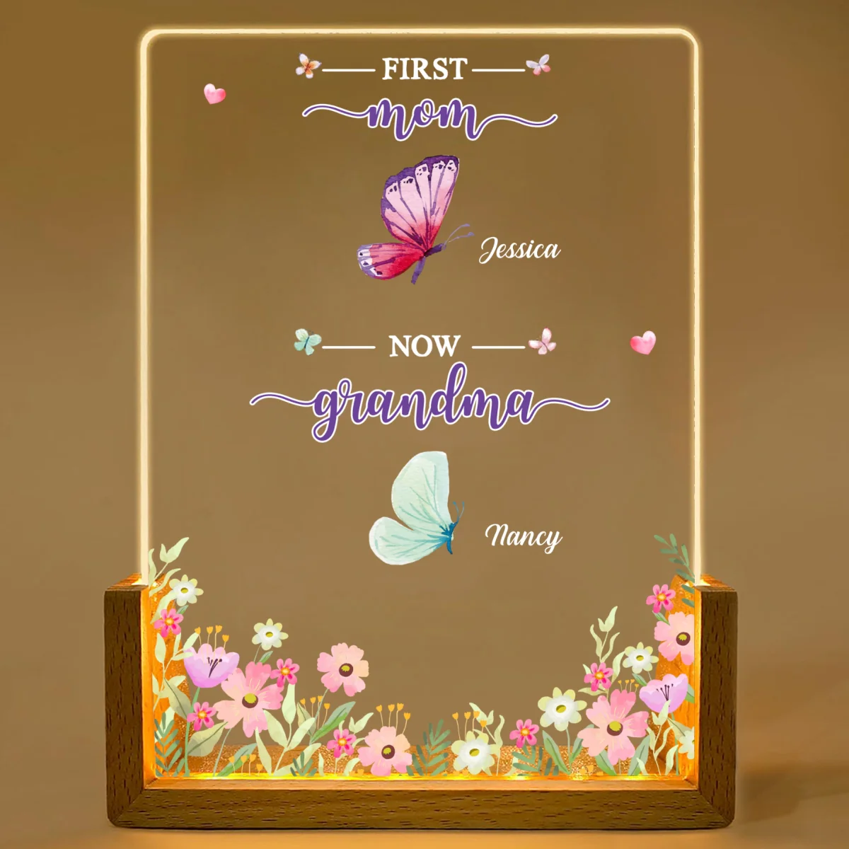 Butterfly Of Nana - Personalized Custom Plaque With Walnut Base - Image 6