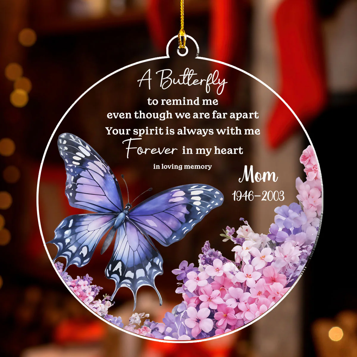 Butterfly Remind Me - Personalized Custom Acrylic Ornament - Image 2