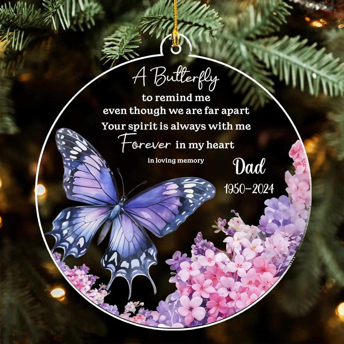 Butterfly Remind Me - Personalized Custom Acrylic Ornament - Image 3