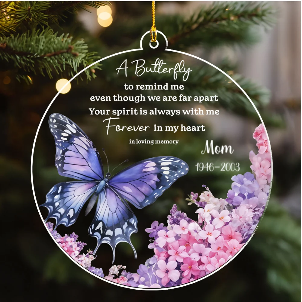 Butterfly Remind Me - Personalized Custom Acrylic Ornament - Image 5