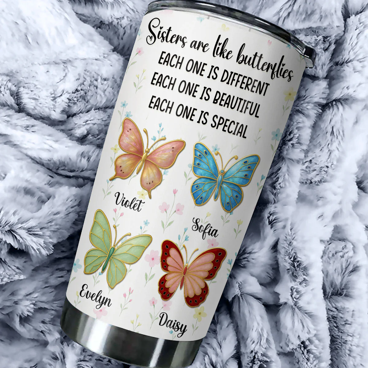 Butterfly Sisters - Personalized Custom Tumbler - Image 2