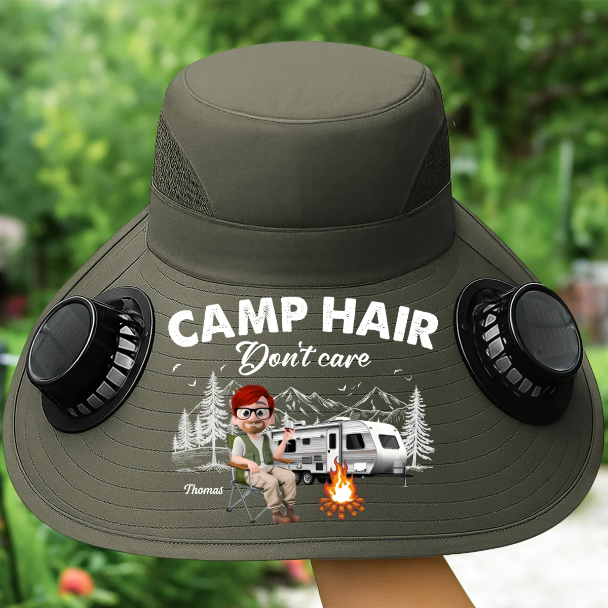 Camp Hair - Personalized Custom Solar Fan Hat - Image 11