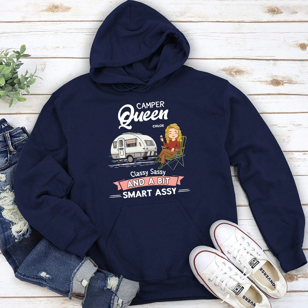 Camper Queen - Personalized Custom Hoodie - Image 2