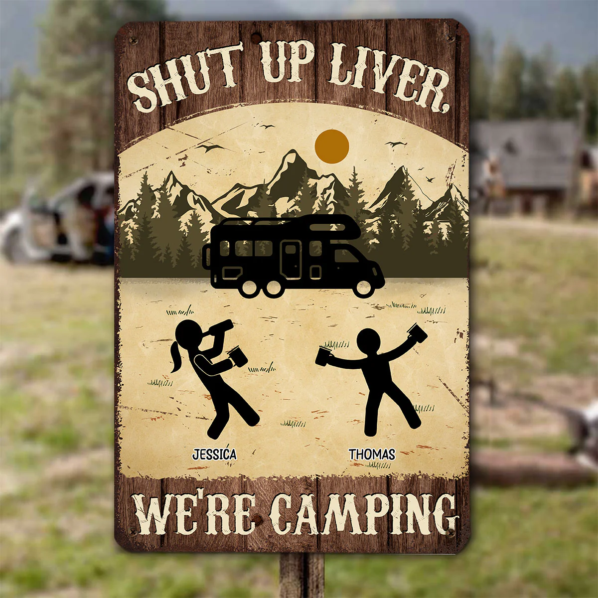 Campfire Lit Liver Not Ready - Personalized Custom Metal Sign - Image 2