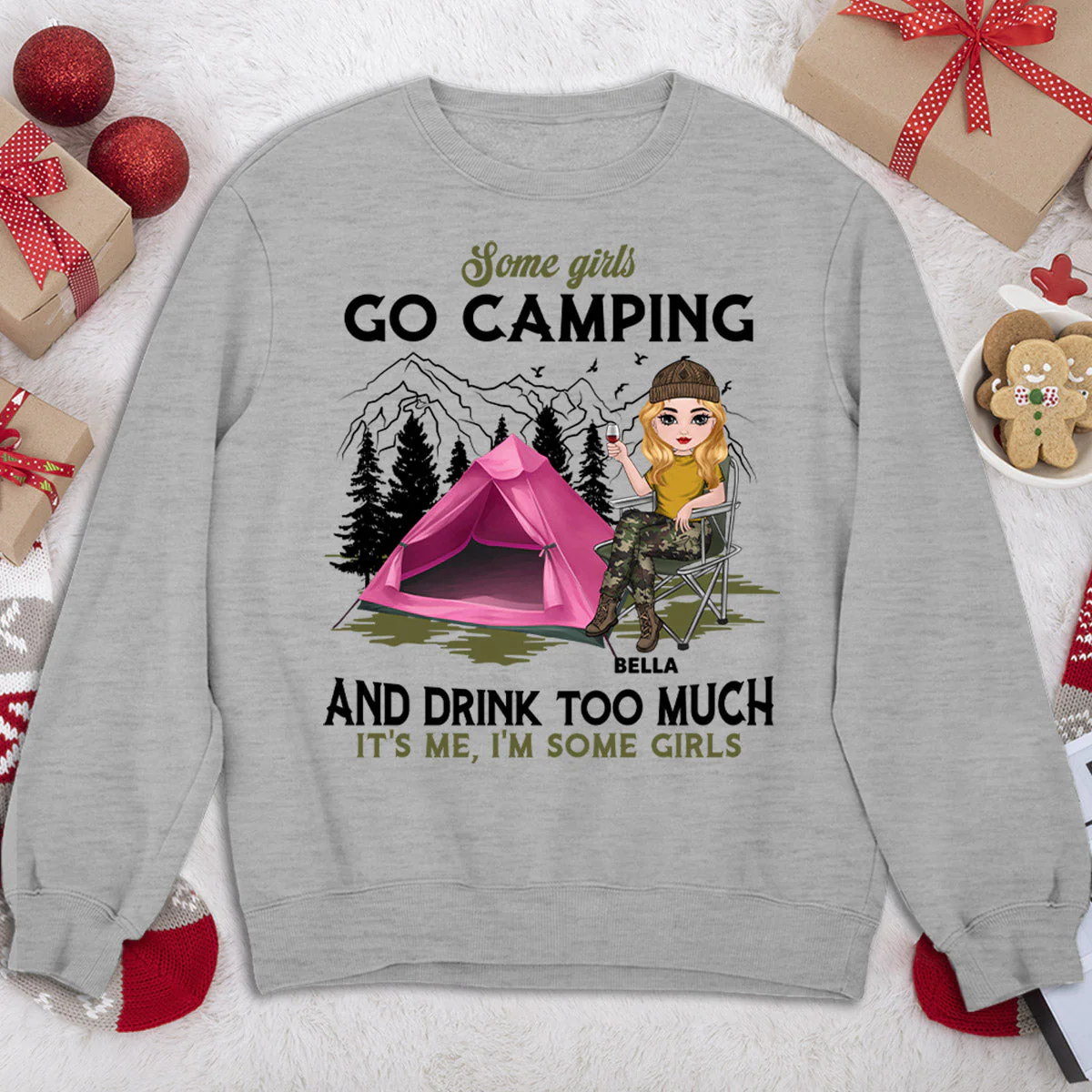 Camping And Drink - Personalized Custom Sweatshirt - Image 2