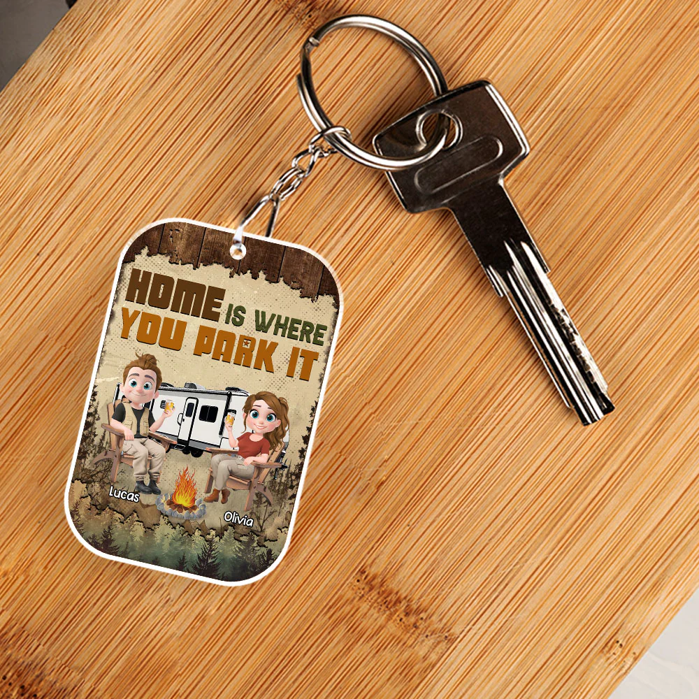 Camping Cartoon - Personalized Custom Acrylic Keychain - Image 5