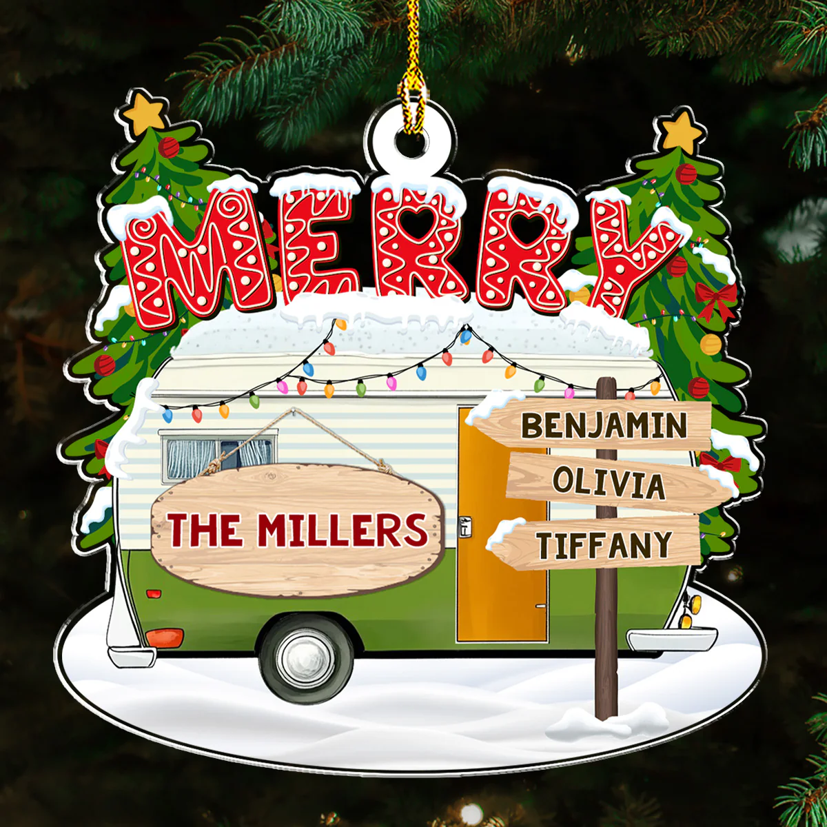 Camping Enthusiast - Personalized Custom Acrylic Ornament - Image 2