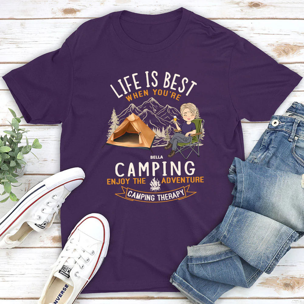 Camping Is Best - Personalized Custom Unisex T-shirt - Image 4