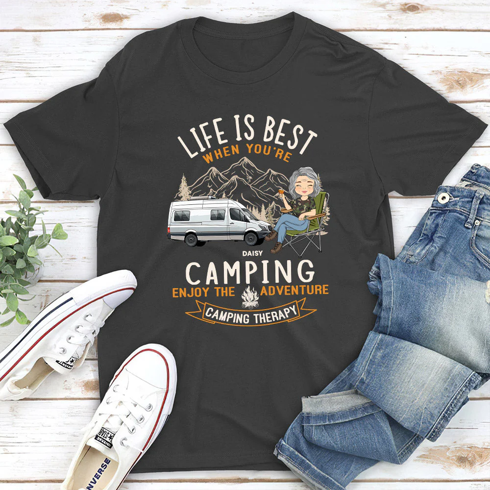 Camping Is Best - Personalized Custom Unisex T-shirt - Image 5