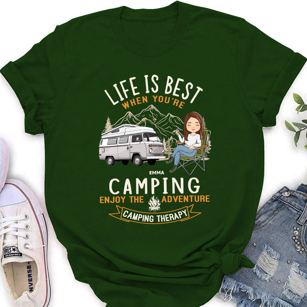 Camping Is Best - Personalized Custom Women's T-shirt - Image 4