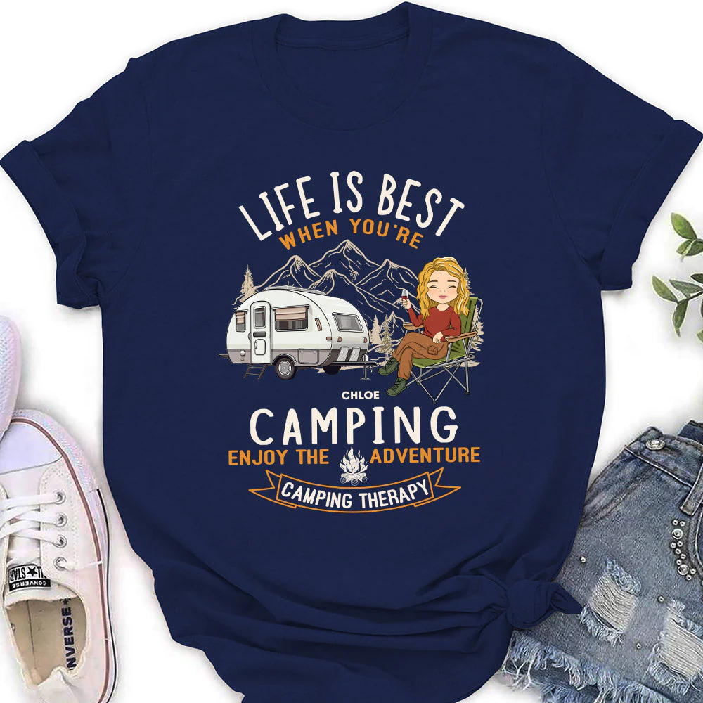 Camping Is Best - Personalized Custom Women's T-shirt - Image 5