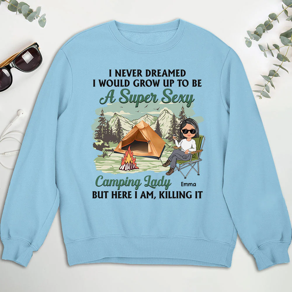 Camping Lady 3 - Personalized Custom Sweatshirt - Image 5
