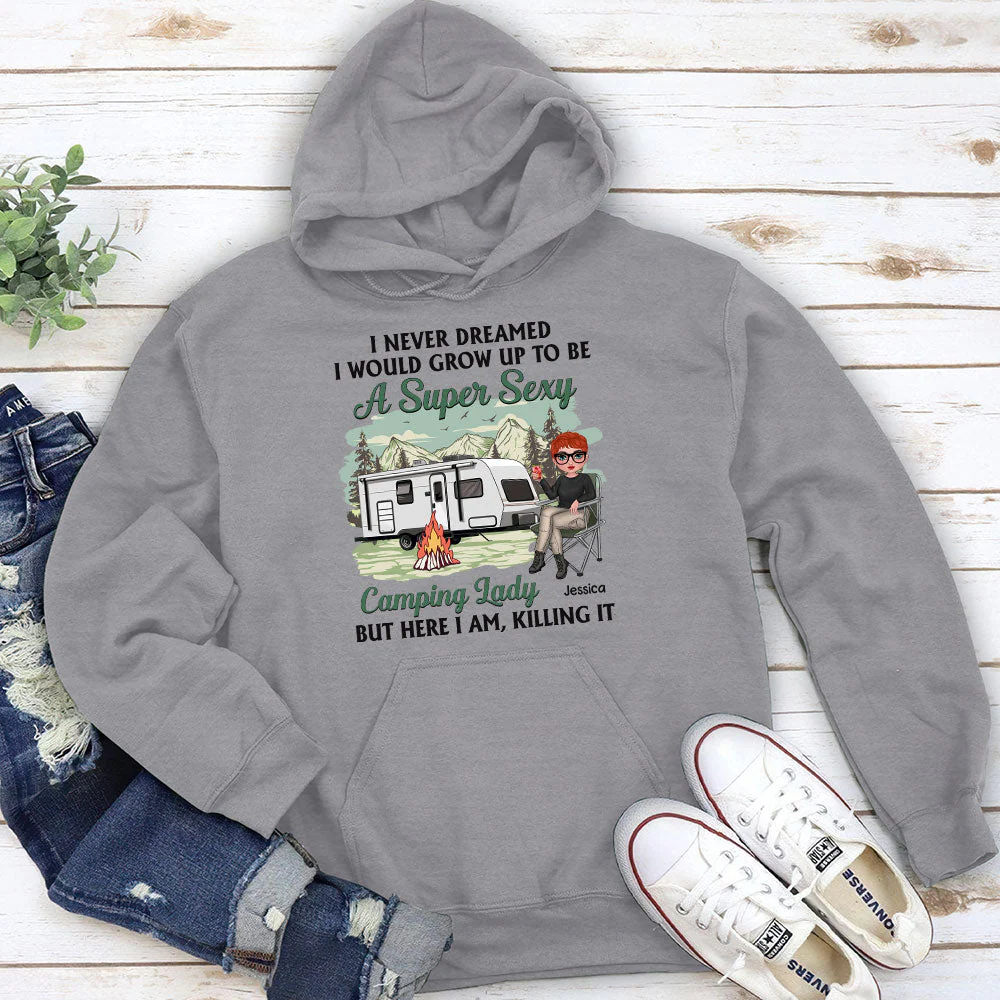 Camping Lady - Personalized Custom Hoodie - Image 4