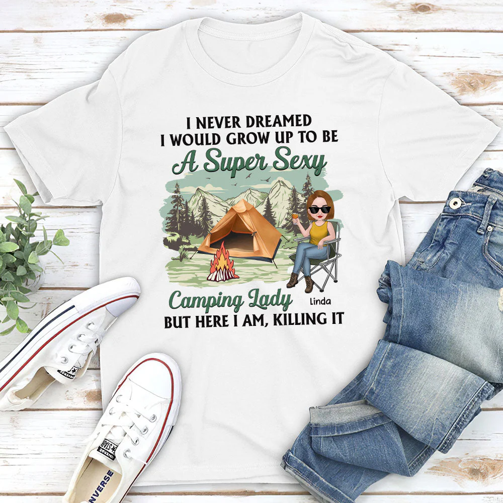 Camping Lady - Personalized Custom Unisex T-shirt - Image 2