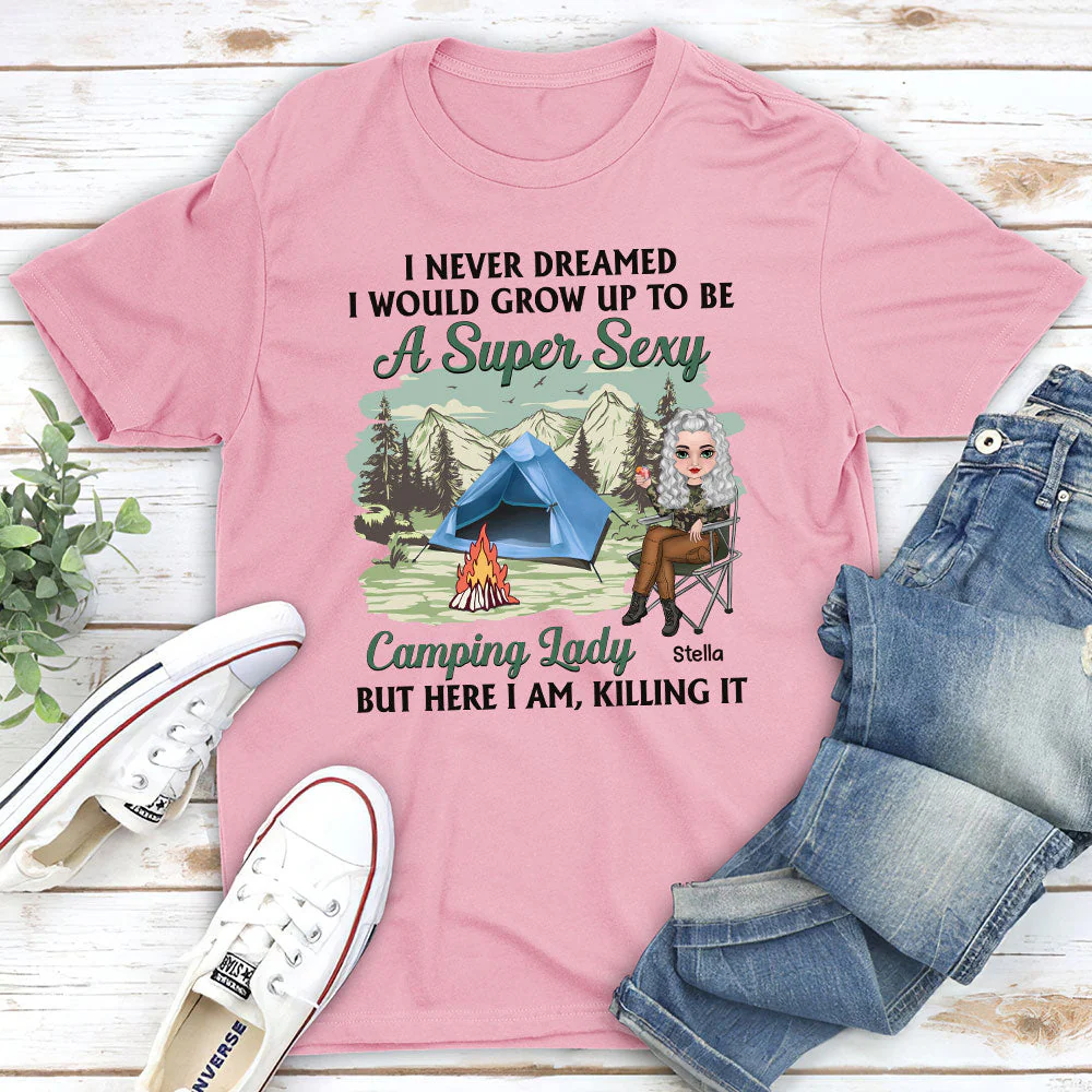 Camping Lady - Personalized Custom Unisex T-shirt - Image 3