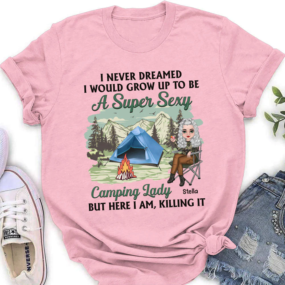 Camping Lady - Personalized Custom Women's T-shirt - Image 4