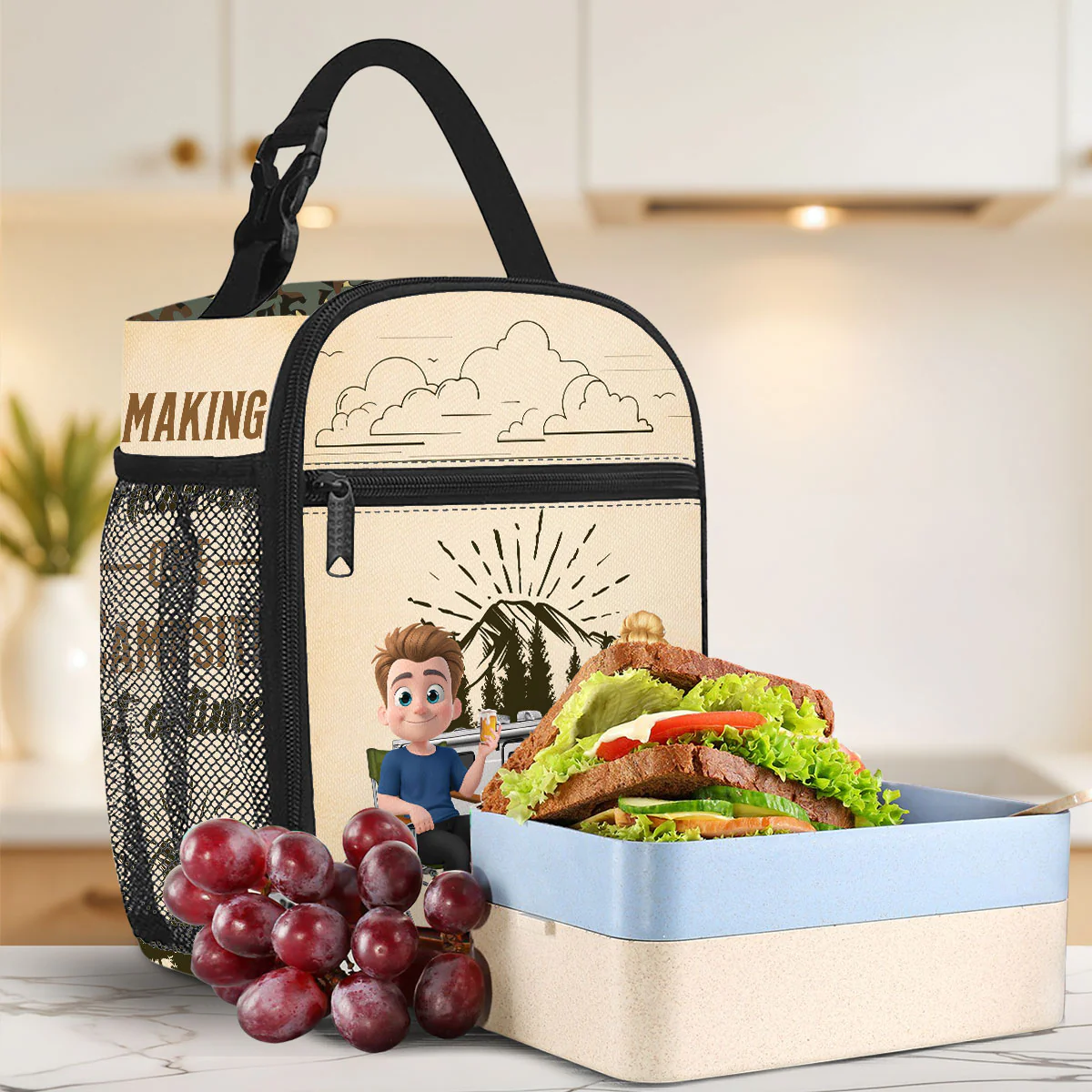 Camping Partner - Personalized Custom Insulated Lunch Bag - Image 2