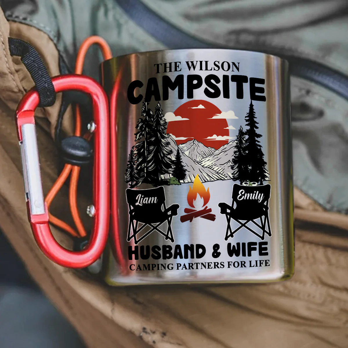 Camping Partners For Life - Personalized Custom Carabiner Mug - Image 3