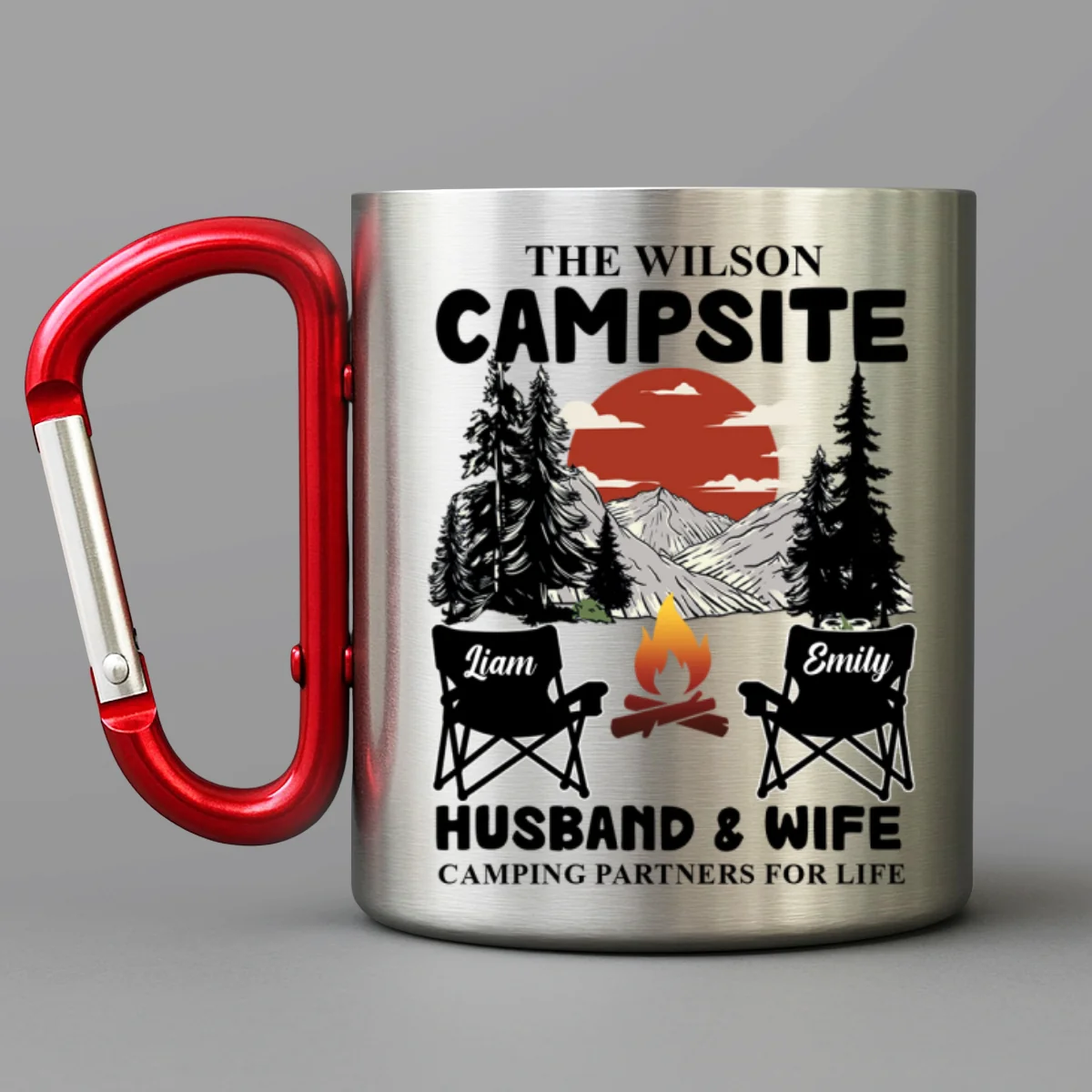 Camping Partners For Life - Personalized Custom Carabiner Mug - Image 6