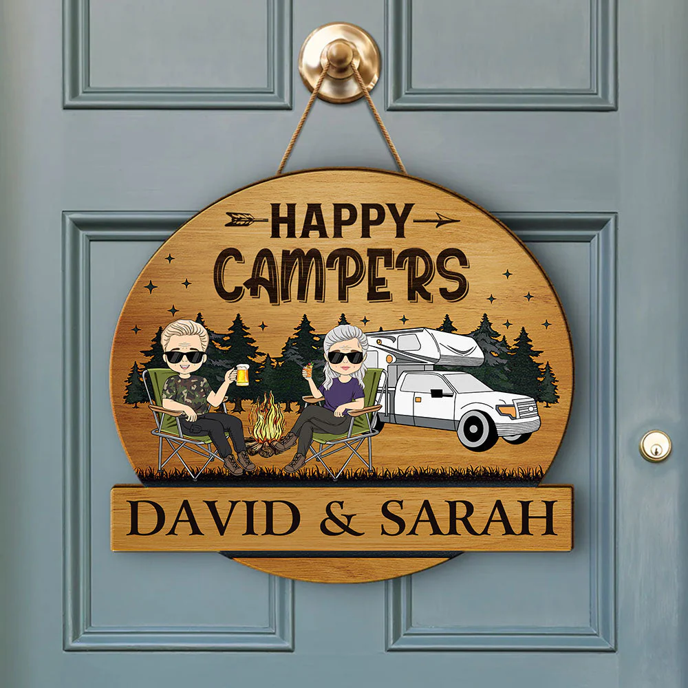 Camping Partners For Life - Personalized Custom Wood Sign - Image 3